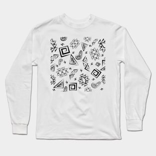 Aztec Vintage Symbols Outlines Long Sleeve T-Shirt